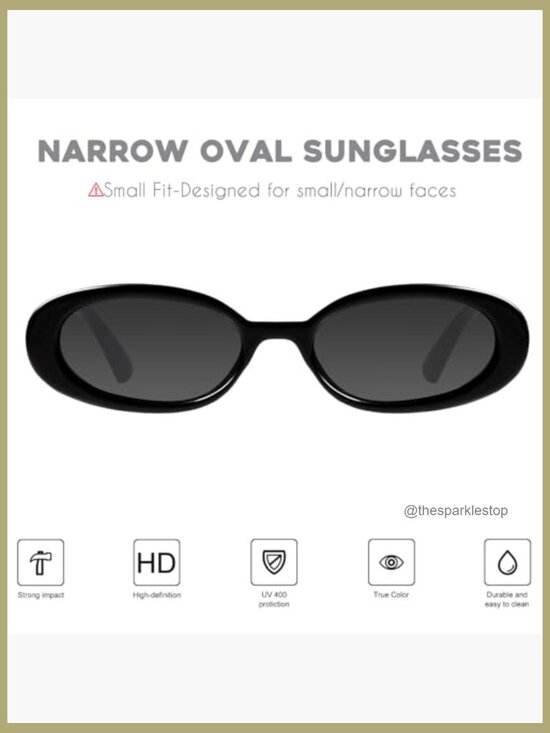 Retro Tiny Oval Sunglasses for Small Face Narrow Style main image 5